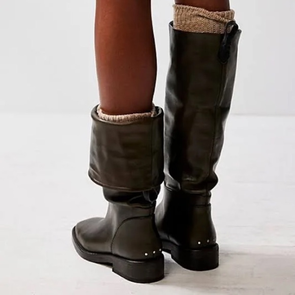(201) BNIB FREE PEOPLE WTF TOWNES FOLD DOWN BOOTS IN SOFT LEATHER $310